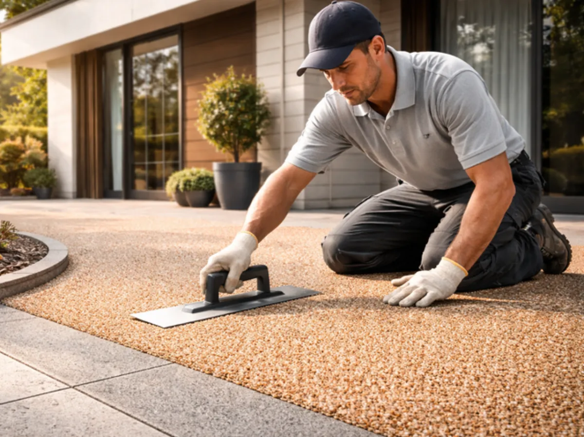 Stone carpet installation by B-Cool