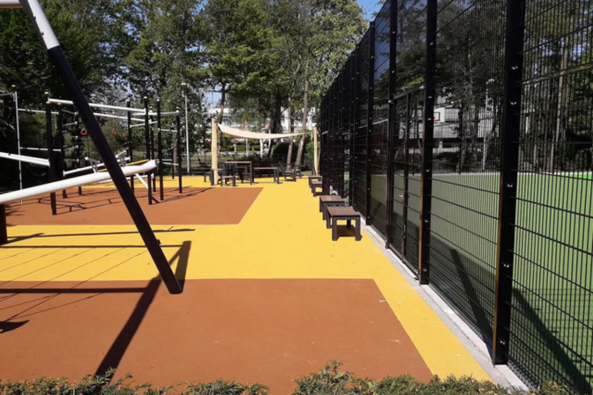 Poured in place rubber surfacing installed by B-Cool Surfacing